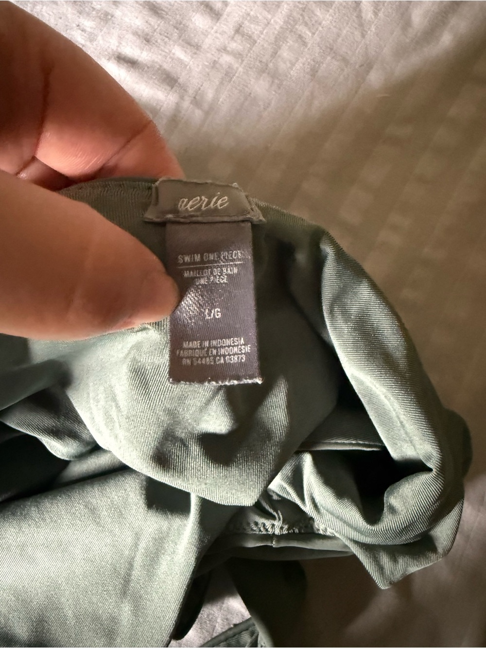 aerie Olive Green Scoop Back One-Piece Swimsuit - Picture 4 of 4